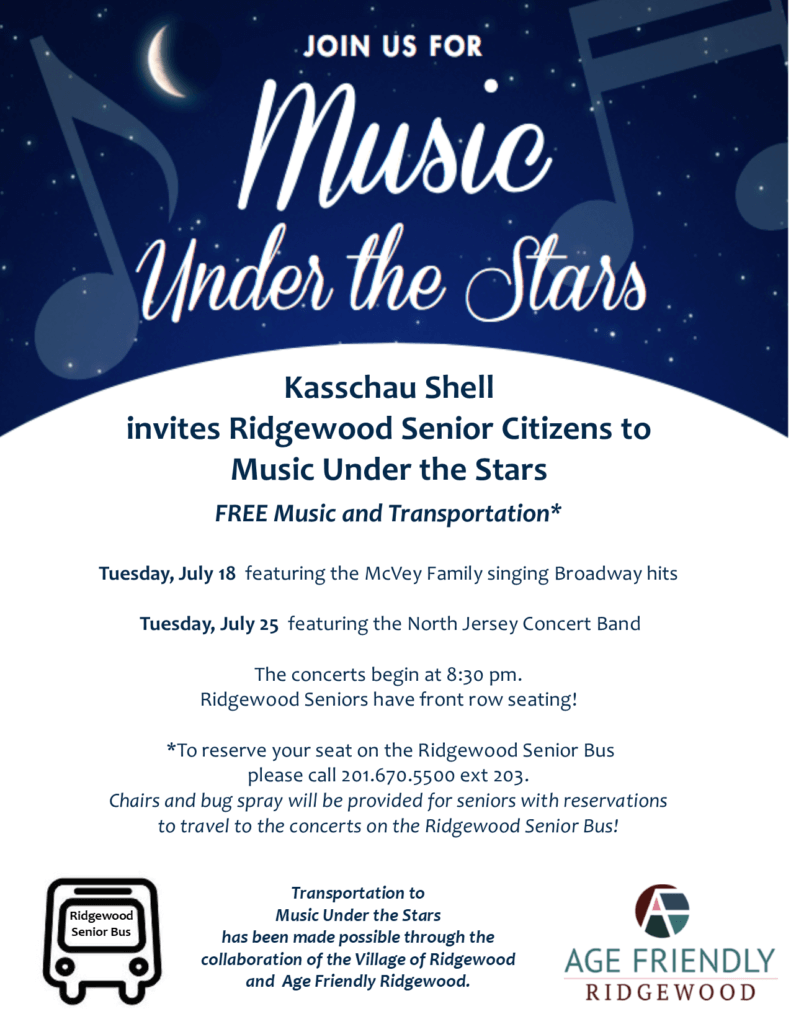 Music Under the Stars Age Friendly Ridgewood