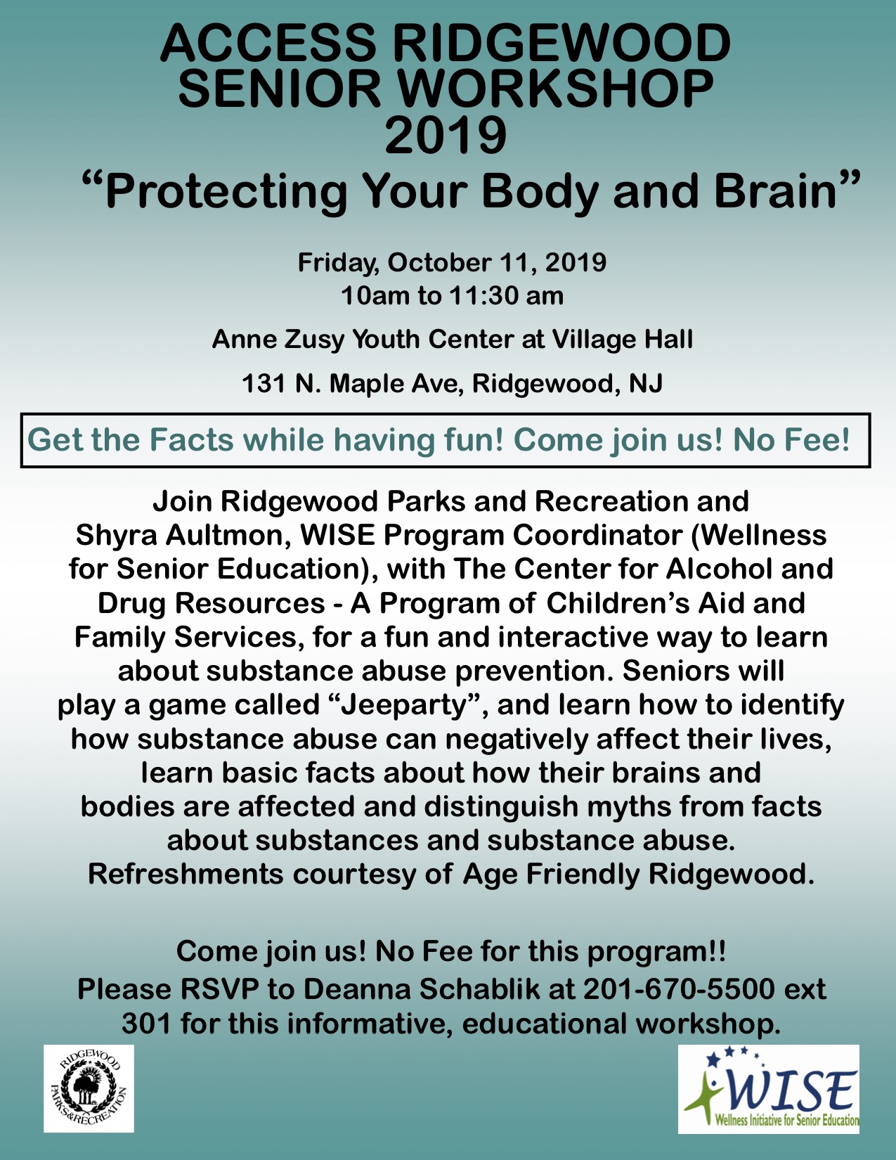 Protecting Your Body and Brain - ACCESS Seniors 2019 Flyer